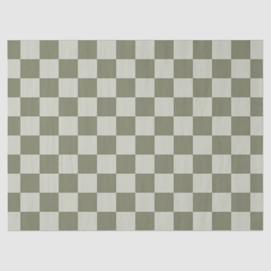 Sage Green Checkerboard Tissuepapier (Voorkant)