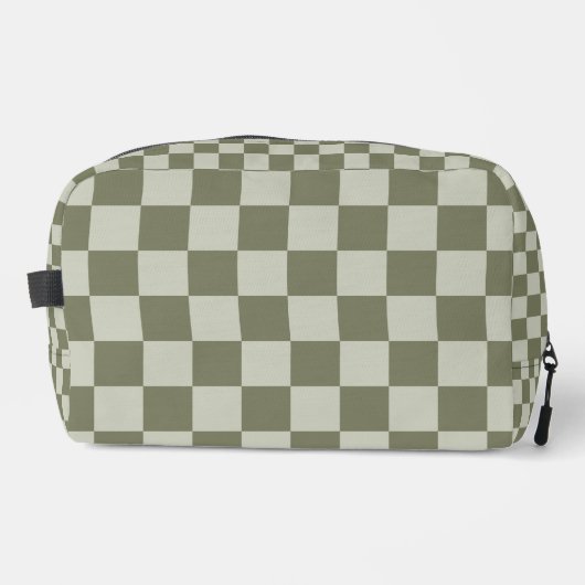 Sage Green Checkerboard Toilettasje (Voorkant)