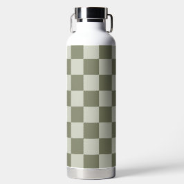 Sage Green Checkerboard Waterfles
