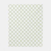 Sage Green Checkered Patroon Checkerboard Check Fleece Deken (Voorkant)