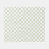 Sage Green Checkered Patroon Checkerboard Check Fleece Deken (Voorkant (Horizontaal))
