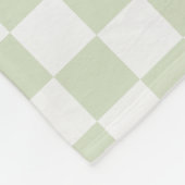 Sage Green Checkered Patroon Checkerboard Check Fleece Deken (Hoek)