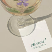 Sage Green Cheers Elegant Personalized Wedding Servet
