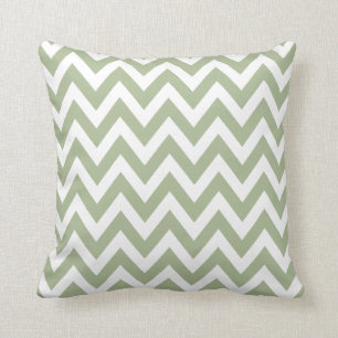 Sage Green Chevron Zigzag Pattern Kussen