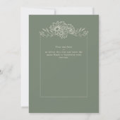 Sage Green Chic Botanical Daisy Garden Wedding Bedankkaart (Achterkant)