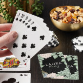 Sage Green Chic Country Floral & Foliage Frame Pokerkaarten (Insitu)