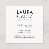 Sage Green Chic Country Floral & Foliage Lijst Vierkante Visitekaartje (Achterkant)