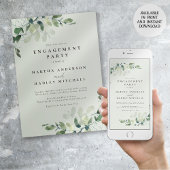 Sage Green Chic Eucalyptus Engagement Party Kaart