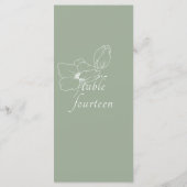 Sage Green | Chic Floral Wedding Flat Menu (Achterkant)