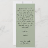 Sage Green Chic Fotostrip Bruidsmeisje voorstel Save The Date (Achterkant)
