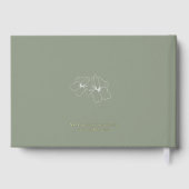 Sage Green | Chic Monogram bruiloft gastenboek (Achterkant)