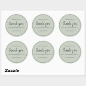 Sage Green Chic Script Thank You For Shopping Ronde Sticker (Vel)