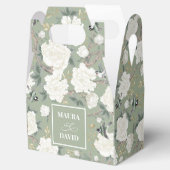 Sage Green Chinoiserie Birds Flowers Wedding Bedankdoosjes (Geopend)