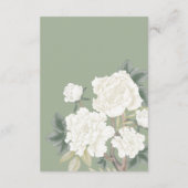 Sage Green Chinoiserie Bloemen Trouwdetails Informatiekaartje (Achterkant)