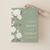 Sage Green Chinoiserie Bloemenbruiloft Welkom Poster
