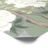Sage Green Chinoiserie Bloemenbruiloft Welkom Poster (Hoek)