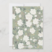 Sage Green Chinoiserie Floral Women 40th Birthday Kaart (Achterkant)