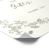 Sage Green  Chinoiserie Kaarten Geschenken Poster (Hoek)