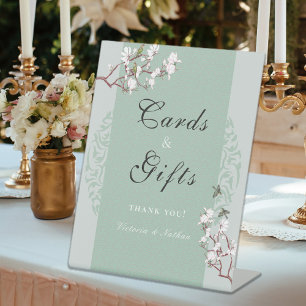 Sage Green Chinoiserie Kaarten & Gifts Reclamebord Met Voetstuk