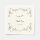 Sage Green  Chinoiserie Trouwservetten Servet (Voorkant)