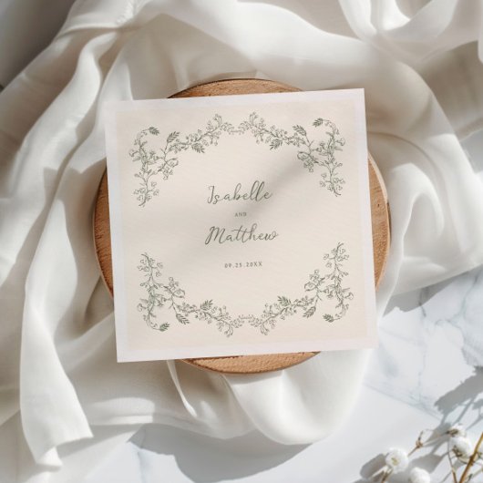 Sage Green  Chinoiserie Trouwservetten Servet