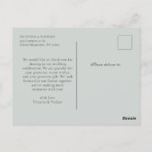 Sage Green Chinoiserie Weddenschap Dank je Briefkaart (Achterkant)