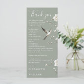 Sage Green Chinoiserie Wedding Dank u kaart (Staand voorkant)