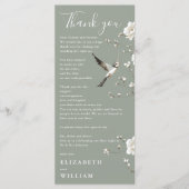 Sage Green Chinoiserie Wedding Dank u kaart (Voorkant)