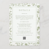 Sage Green Chinoiserie Wedding Details Informatiekaartje (Voorkant)