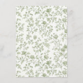 Sage Green Chinoiserie Wedding Details Informatiekaartje (Achterkant)