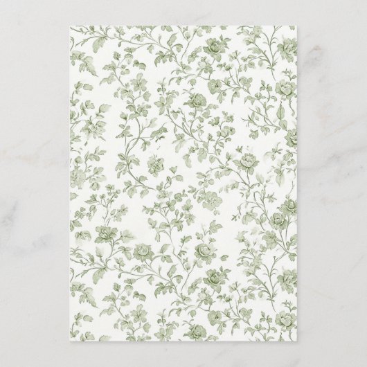 Sage Green Chinoiserie Wedding Details Informatiekaartje (Achterkant)