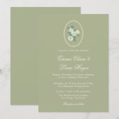 Sage Green Chinoiserie Wedding Invitation Kaart (Voorkant / Achterkant)