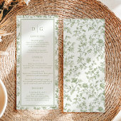 Sage Green Chinoiserie Wedding Menu