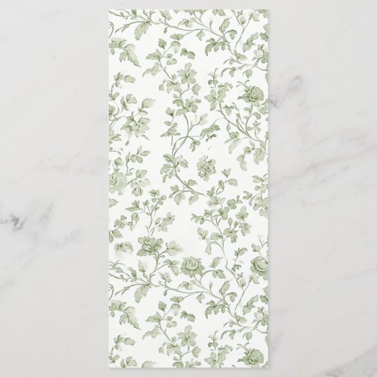 Sage Green Chinoiserie Wedding Menu (Achterkant)