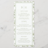 Sage Green Chinoiserie Wedding Menu (Voorkant)
