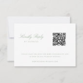 Sage Green Chinoiserie Wedding QR Code RSVP Kaartje (Voorkant)