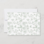 Sage Green Chinoiserie Wedding QR Code RSVP Kaartje (Achterkant)