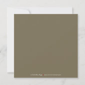 Sage Green Chocolate Damask Wedding Invitation Kaart (Achterkant)