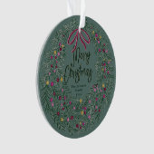 Sage Green Christmas Acrylic Ornament with Photo (voorkant)