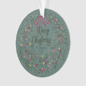 Sage Green Christmas Acrylic Ornament with Photo (voorkant)