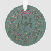 Sage Green Christmas Acrylic Ornament with Photo (voorkant)