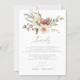 Sage Green Christmas Bloemen Winter Pine Wedding Bedankkaart