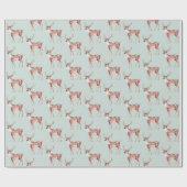 Sage Green Christmas Deer Cadeaupapier (Vlak)