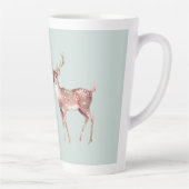 Sage Green Christmas Deer Gepersonaliseerd Latte Mok (Rechts)