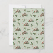 Sage Green Christmas Lantern Pine Berries Notitiekaartje (Achterkant)