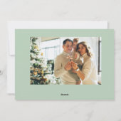 Sage Green Christmas Pagoda bomen 5-Foto Feestdagenkaart (Achterkant)