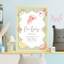 Sage Green Ciao Baby Itallian Pizza Baby Shower 
