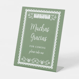 Sage Green Cielito Lindo Baby shower Bedankt Reclamebord Met Voetstuk