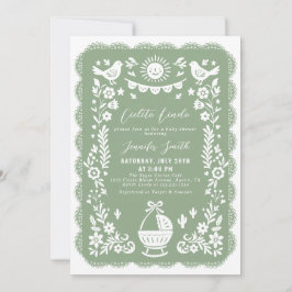 Sage Green Cielito Lindo Baby shower Uitnodiging