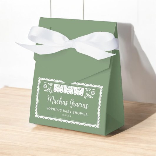 Sage Green Cielito Lindo Mexicaanse Baby Shower  Bedankdoosjes